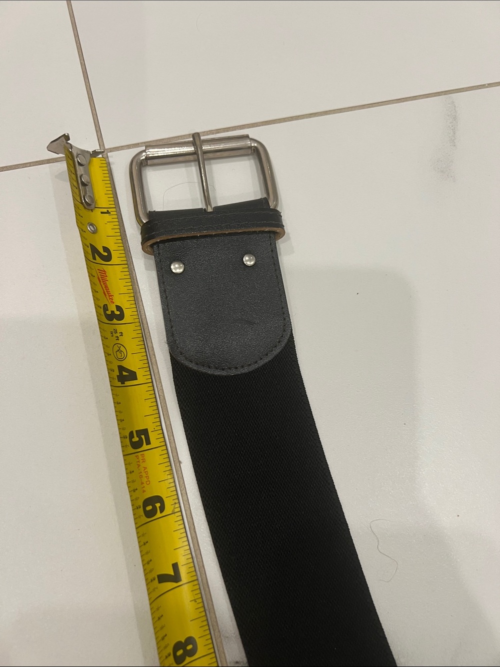Classic Black Women's Web Belt with Silver Buckle